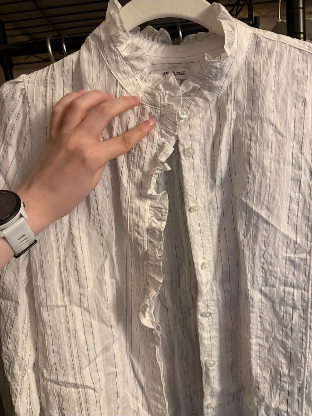Madewell Ruffled Button-Up Top - Picture 3 of 8